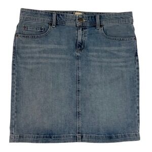 G.H.‎ Bass & Co Womens Medium Wash Denim Mini Skirt Size 10 Stretch Jean Skirt